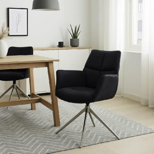 Lily Spisebordsstol i Ægte Læder med Armlæn & Drejestel fra Lexpo Living | Flere Farver