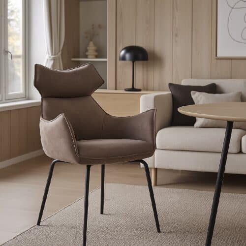 Liva Spisebordsstol i Møbelstof/Ægte Læder med Armlæn fra Lexpo Living | Flere Farver