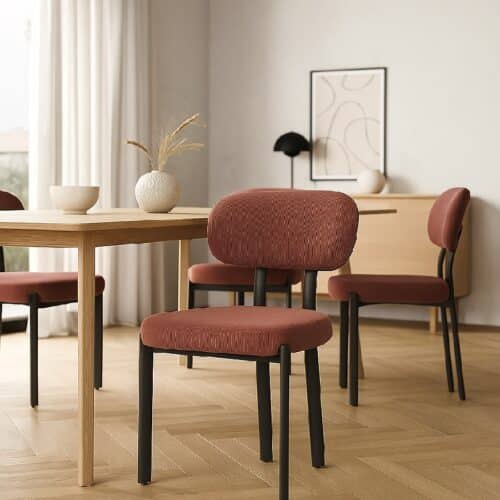 Luna Spisebordsstol i Bølget Møbelstof/Ægte Læder fra Lexpo Living | Flere Farver