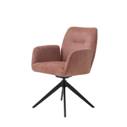 Aschaffenburg Spisebordsstol Armlæn Rose Stof Sort