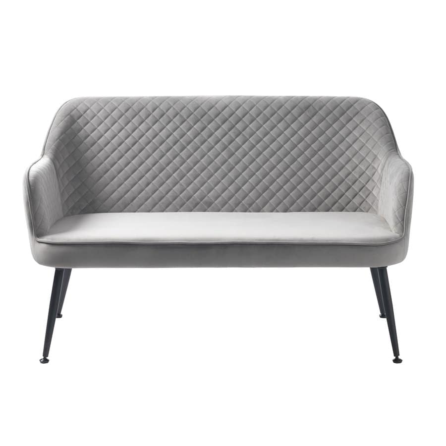 Bangkok Loungesofa Grå Velour Sorte Stålben