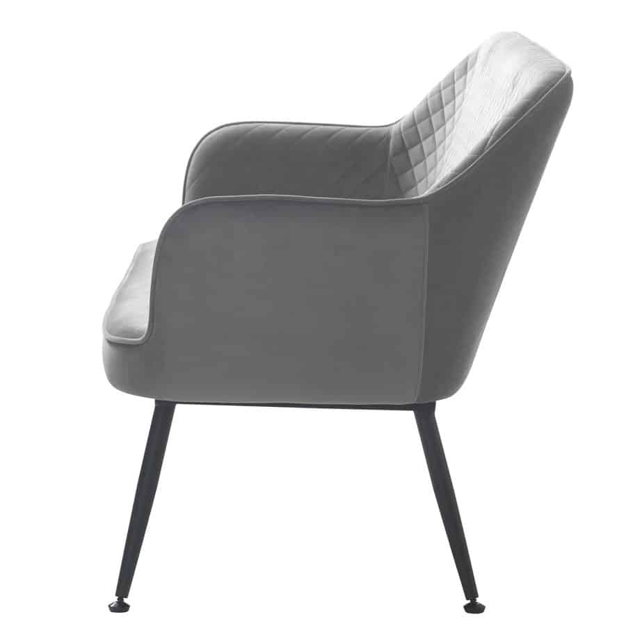 Bangkok Loungesofa Grå Velour Sorte Stålben