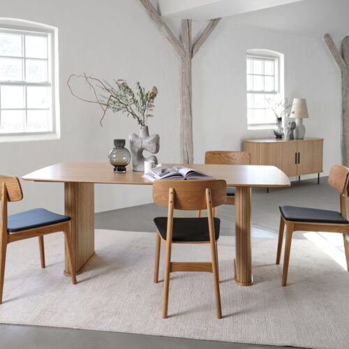 Chemnitz Spisebordsstol Sort Pu Stel Egetræ