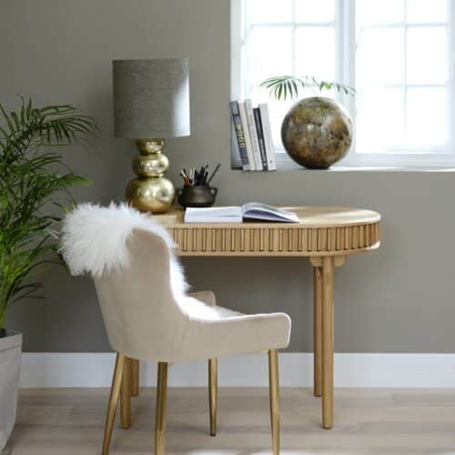 Madrid Skrivebord Natur Egetræsfinér Massiv Eg