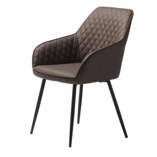 Mülheim Spisebordsstol Armlæn Mørkebrunt Pu Læder