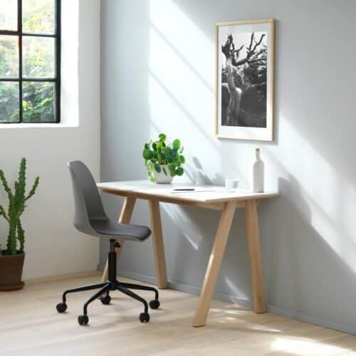 Waiblingen Kontorstol Grå Stof Sort Stål