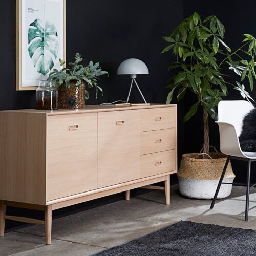 Waiblingen Spisebordsstol Armlæn Hvidt Stof Sort