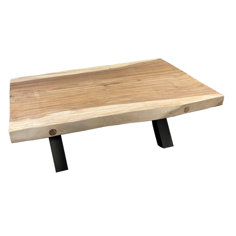 Bali Sofabord I Massiv 8Cm Suar Træ Med Sort Metalstel Fra Hundevad & Co | L140Xb80Cm - 1021
