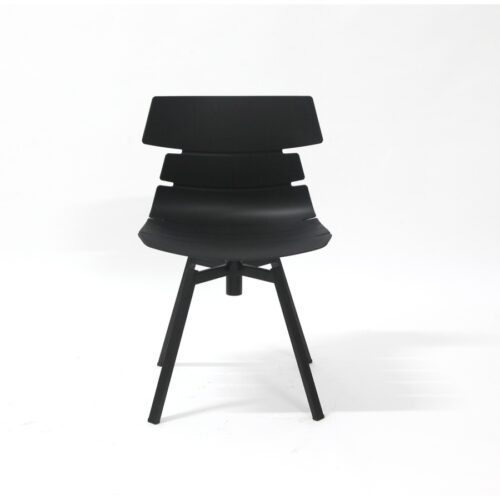 Helena Spisebordsstol Med Sort Plastskal, Sort Stel Og Drejefunktion Fra Hundevad & Co - 1418