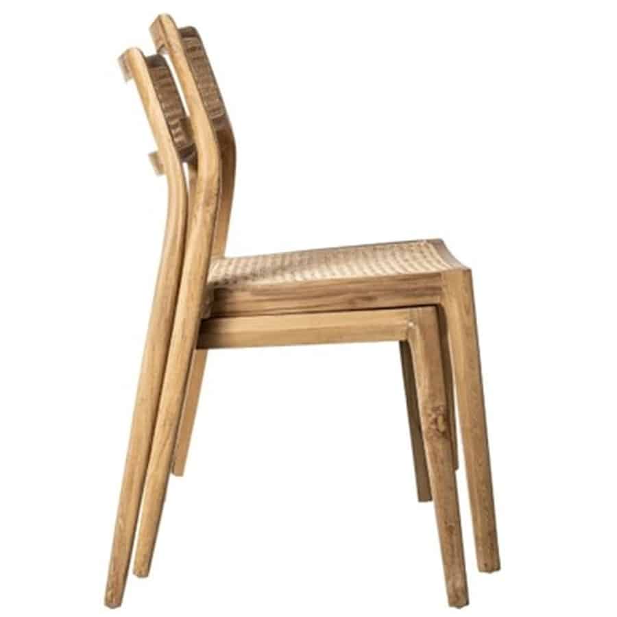 Odense Spisebordsstol I Teak Med Naturflet Fra Hundevad & Co - 1442