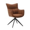 Theo Spisebordsstol Med Returdrej I Cognac Mikrofiber Fra Hundevad & Co - 1606