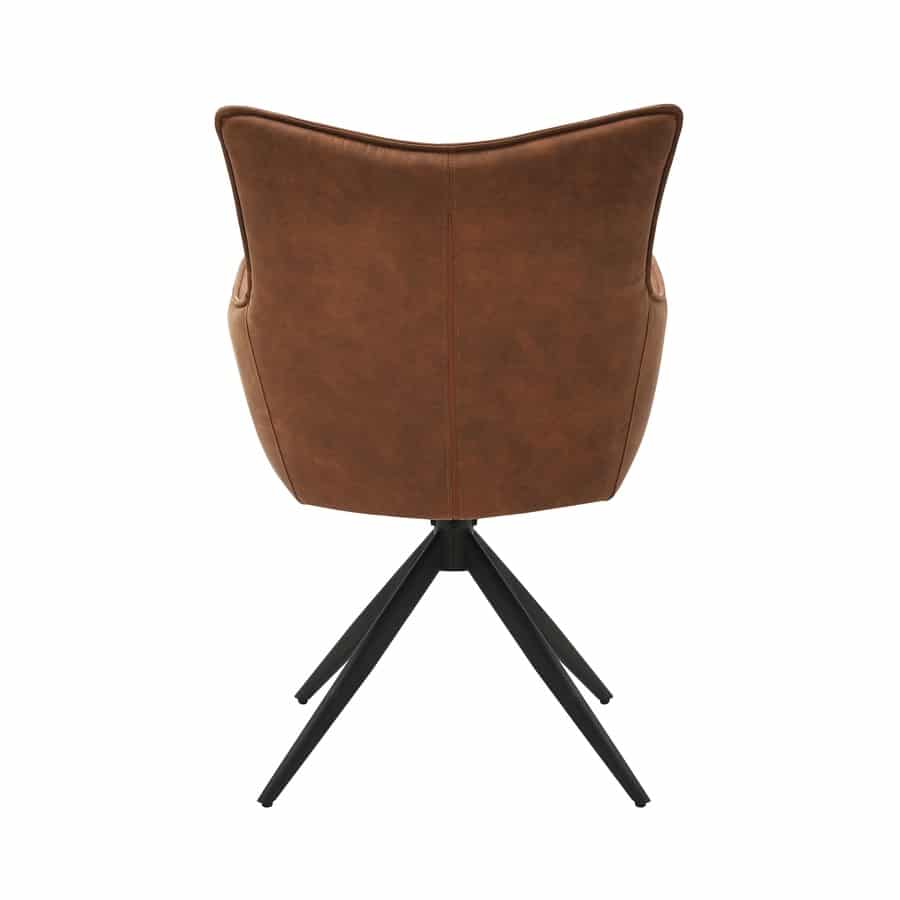Theo Spisebordsstol Med Returdrej I Cognac Mikrofiber Fra Hundevad & Co - 1606