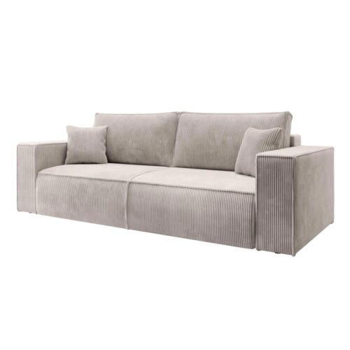Eva 3 Personers Sovesofa I Beige Fløjl Fra Hundevad & Co | L243Xb95Xh85Cm - 3009-02