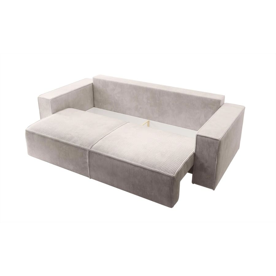 3009-02-Eva-Poso-02-5-3 Eva 3 Personers Sovesofa I Beige Fløjl Fra Hundevad & Co | L243Xb95Xh85Cm - 3009-02
