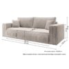 3009-04-Eva-3-pers-mal-3 Eva 3 Personers Sovesofa I Brun Poso Fløjl Fra Hundevad & Co | B243Xh85Xd95Cm - 3009-04