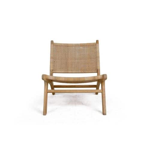 Alberte Lænestol I Olieret Teaktræ Med Naturflet Fra Hundevad & Co - 3302