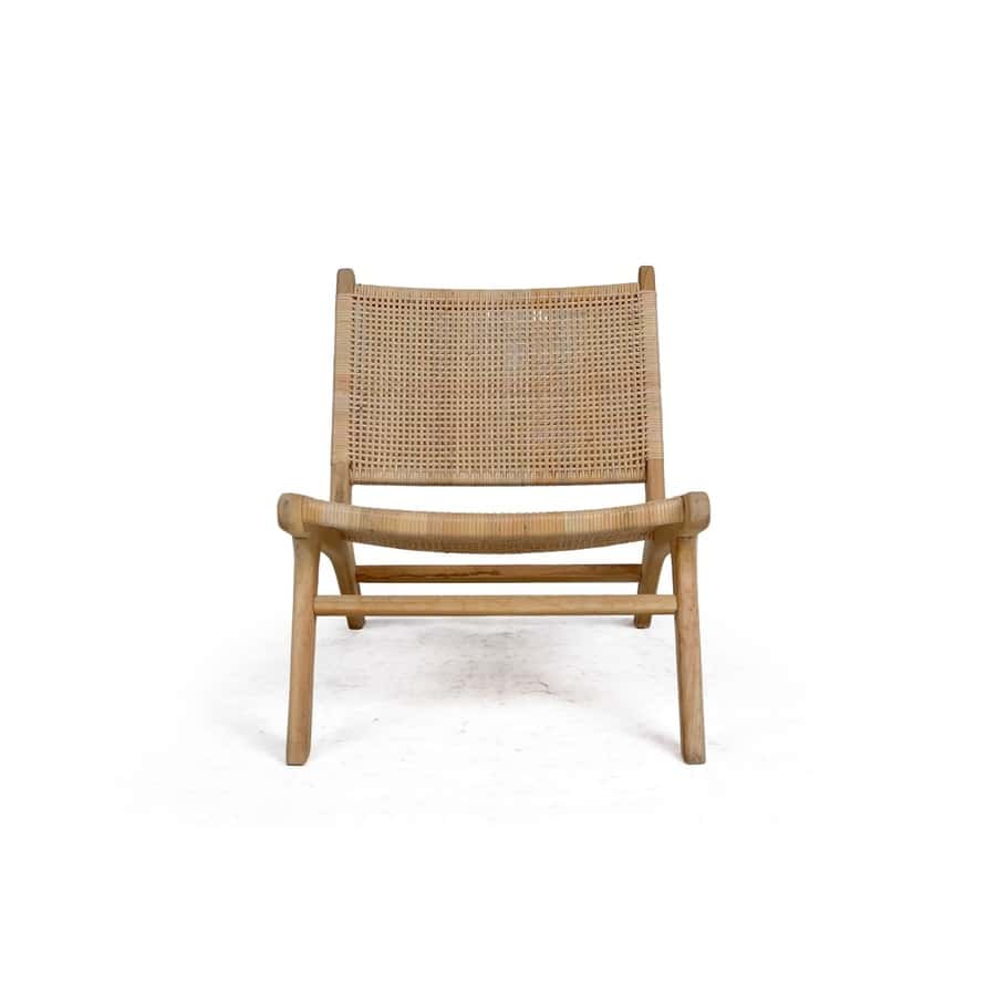 Alberte Lænestol I Olieret Teaktræ Med Naturflet Fra Hundevad & Co - 3302