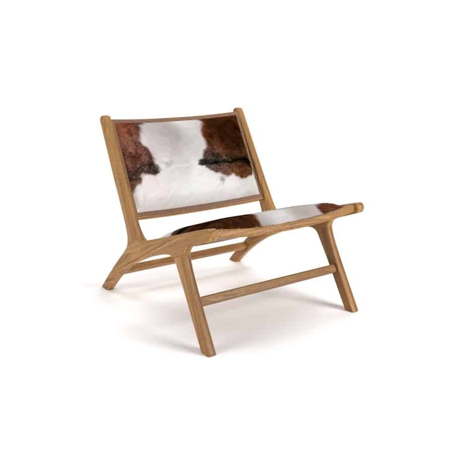 Alberte Lænestol I Teak Og Skind Fra Hundevad & Co - 3304