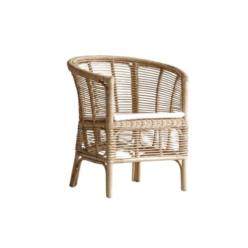 Leipzig Spisestol I Natur Flet Med Hvid Hynde Fra Hundevad & Co - 3328