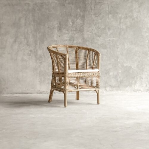 Leipzig Spisestol I Natur Flet Med Hvid Hynde Fra Hundevad & Co - 3328