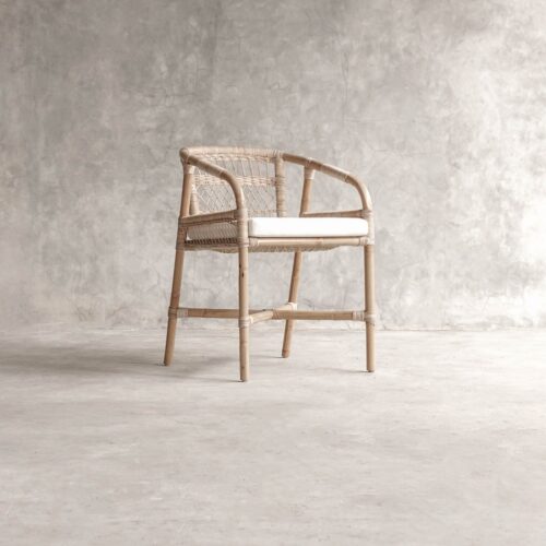 Nürnberg Spisebordsstol I Naturflet Med Hvid Hynde Fra Hundevad & Co - 3332