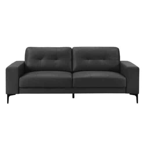Siena 3 Personers Sofa I Fuld Læder - Sort Fra Hundevad & Co - 3651