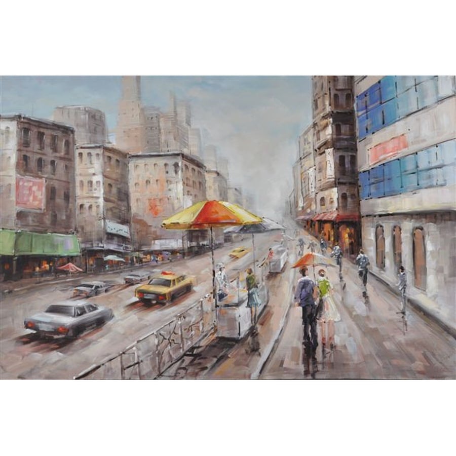 Håndmalet Oliemaleri Motiv Hovedgade P700001A Fra Hundevad & Co | 100X100 Cm - 5102