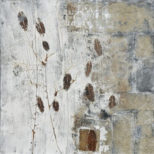 Oliemaleri Med Motiv Af Hvide Grene Fra Hundevad & Co | 100X100Cm - 5806