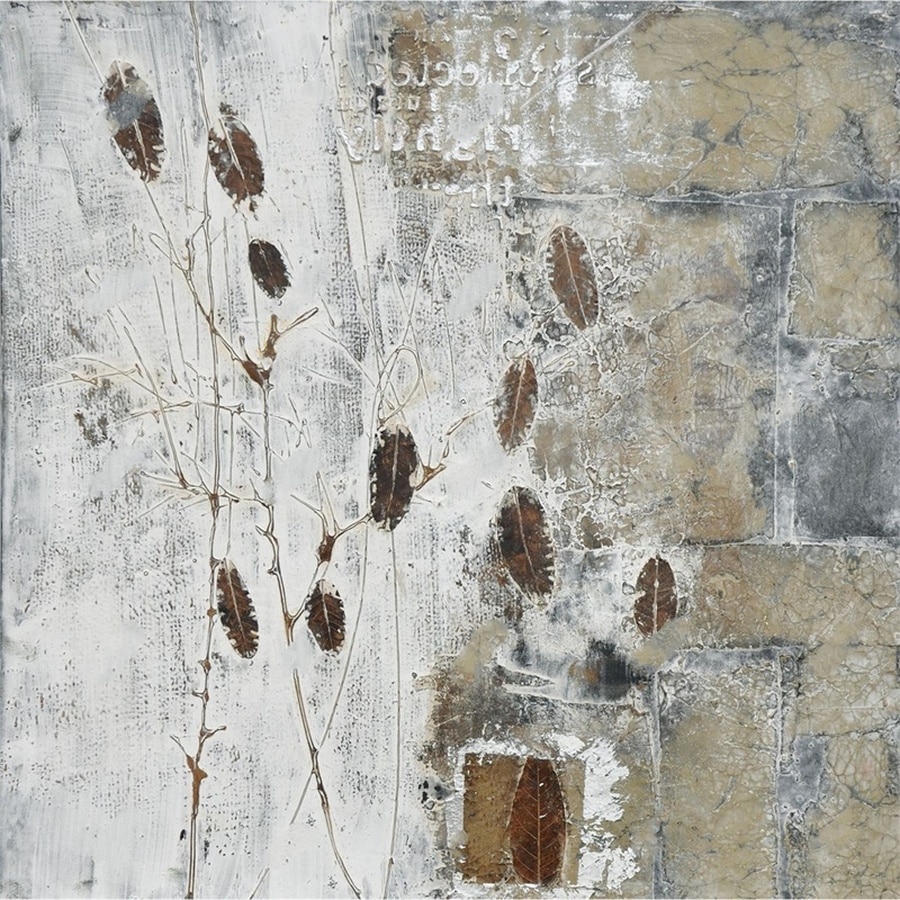 Oliemaleri Med Motiv Af Hvide Grene Fra Hundevad & Co | 100X100Cm - 5806