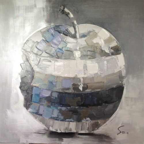 Oliemaleri Med Æble I Lag Motiv Fra Hundevad & Co | 80X80Cm - 5808