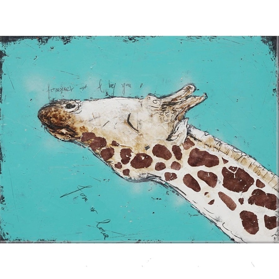 5809-5809-3 Oliemaleri Med Giraf Motiv Fra Hundevad & Co | 60X90 Cm - 5809