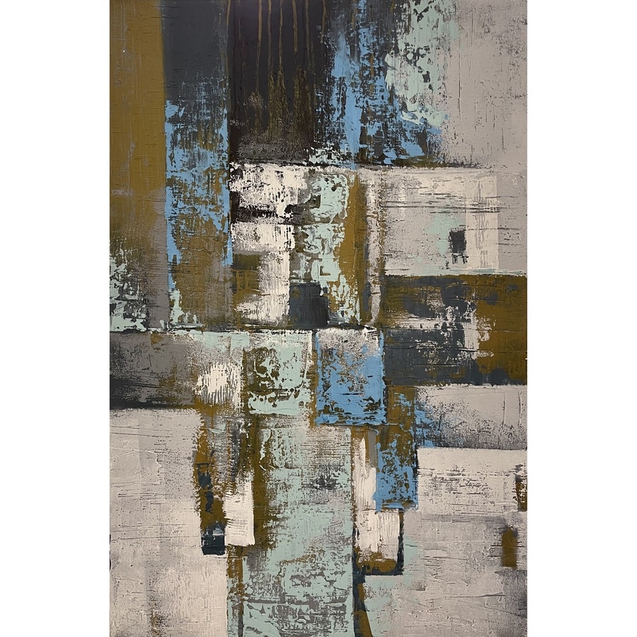 Oliemaleri Med Motiv Af Delte Plader Fra Hundevad & Co | 80X120Cm - 5812