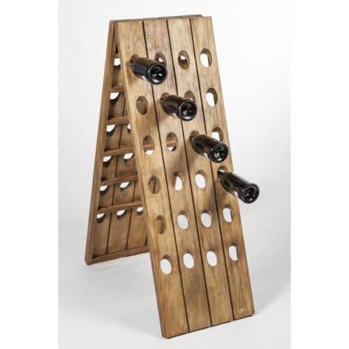 Jakarta Vinreol Til 48 Flasker I Massivt Genanvendt Teaktræ Fra Hundevad & Co | H120Cm - 7001