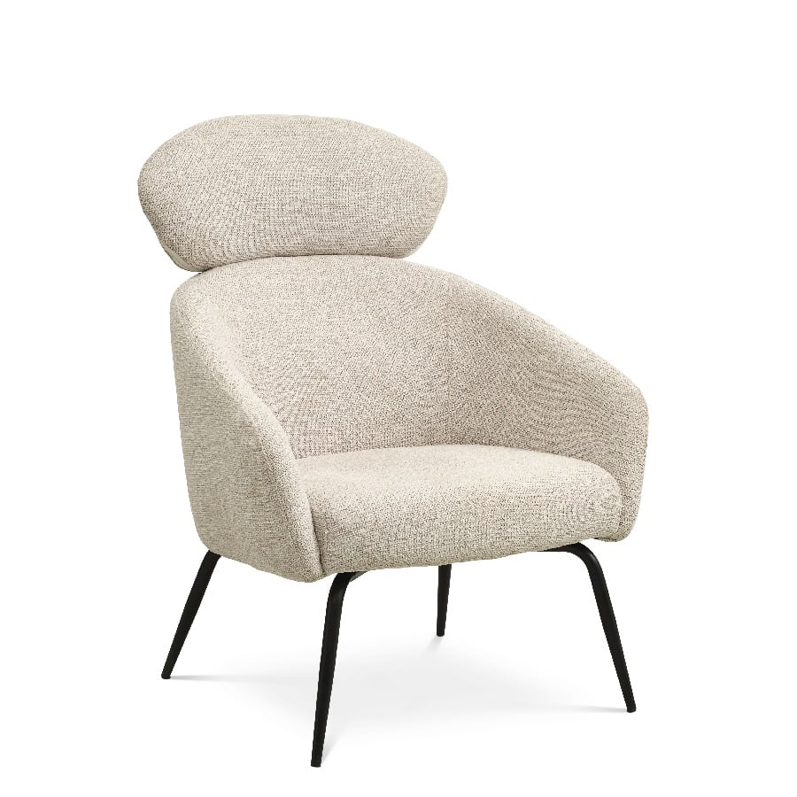 Archie Loungestol Beige - black metal 35650640464 hos uniquebeds, home & living