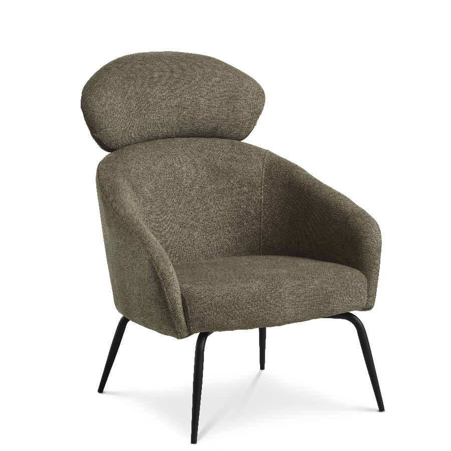 Archie Loungestol Winther moss green - black metal 35650090464 hos uniquebeds, home & living