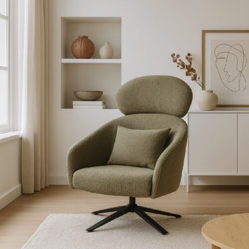 Archie Loungestol i Møbelstof med Sort Drejestel fra Lexpo Living | Flere Farver