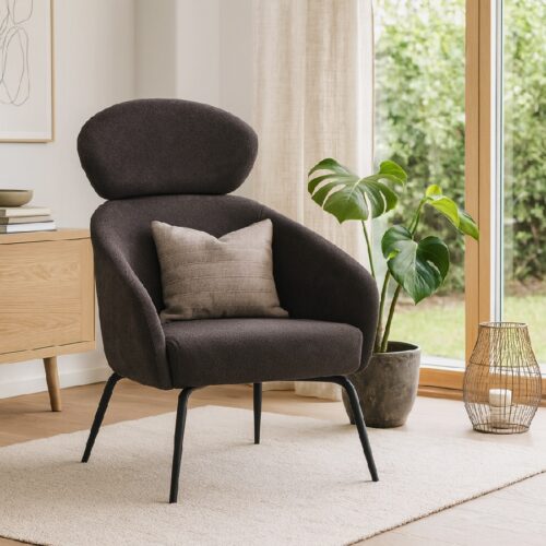 Archie Loungestol i Møbelstof med Sorte Metalben fra Lexpo Living | Flere Farver