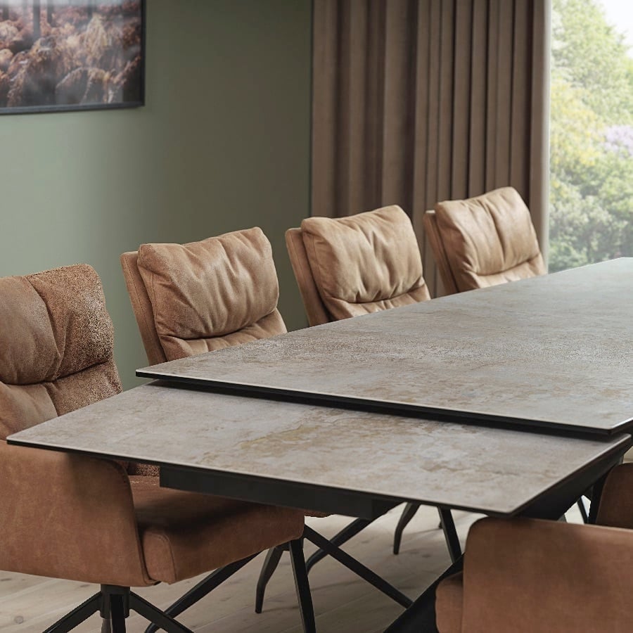 Hudson Spisebord med Keramisk Bordplade & Udtræk fra Lexpo Living | 200:300x100 cm 2