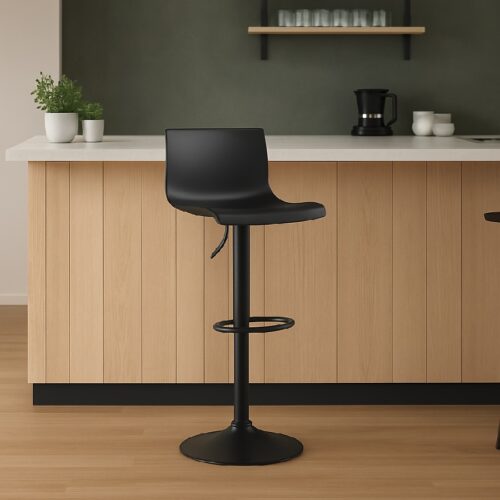 Liv Barstol i Sort Hård Plast med Sort Drejestel fra Lexpo Living | Siddehøjde: 56 - 81 cm