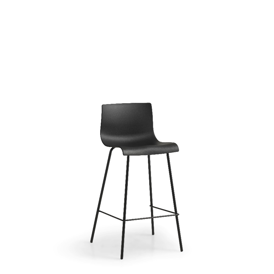 Liv Counterstol i Sort Hård Plast & Sort Metalstel fra Lexpo Living | Siddehøjde- 68 cm