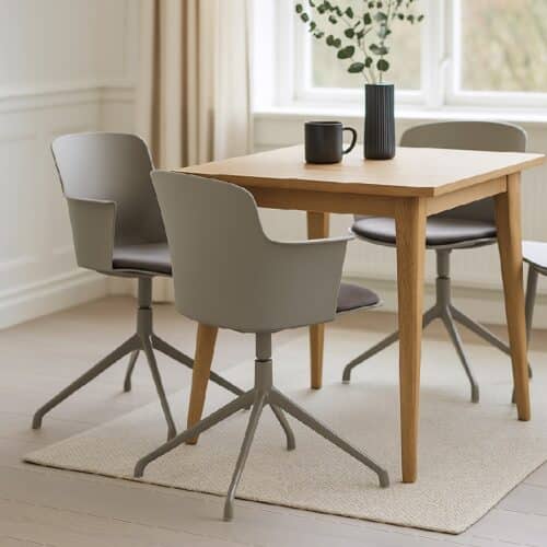 Mia Spisebordsstol i Hård Plast med Polstret Sæde & Drejestel fra Lexpo Living | Flere Farver