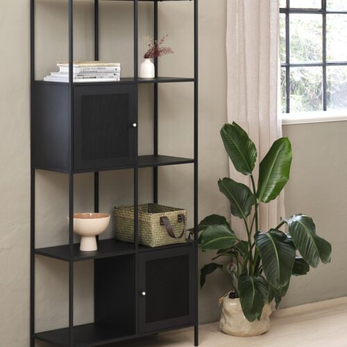 Halle Bogreol Sort Metal B80Xh180Xd35Cm