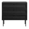 Moers Kommode Sort Melamin Polyrattan Skuffer