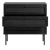 Moers Kommode Sort Melamin Polyrattan Skuffer