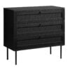 Moers Kommode Sort Melamin Polyrattan Skuffer
