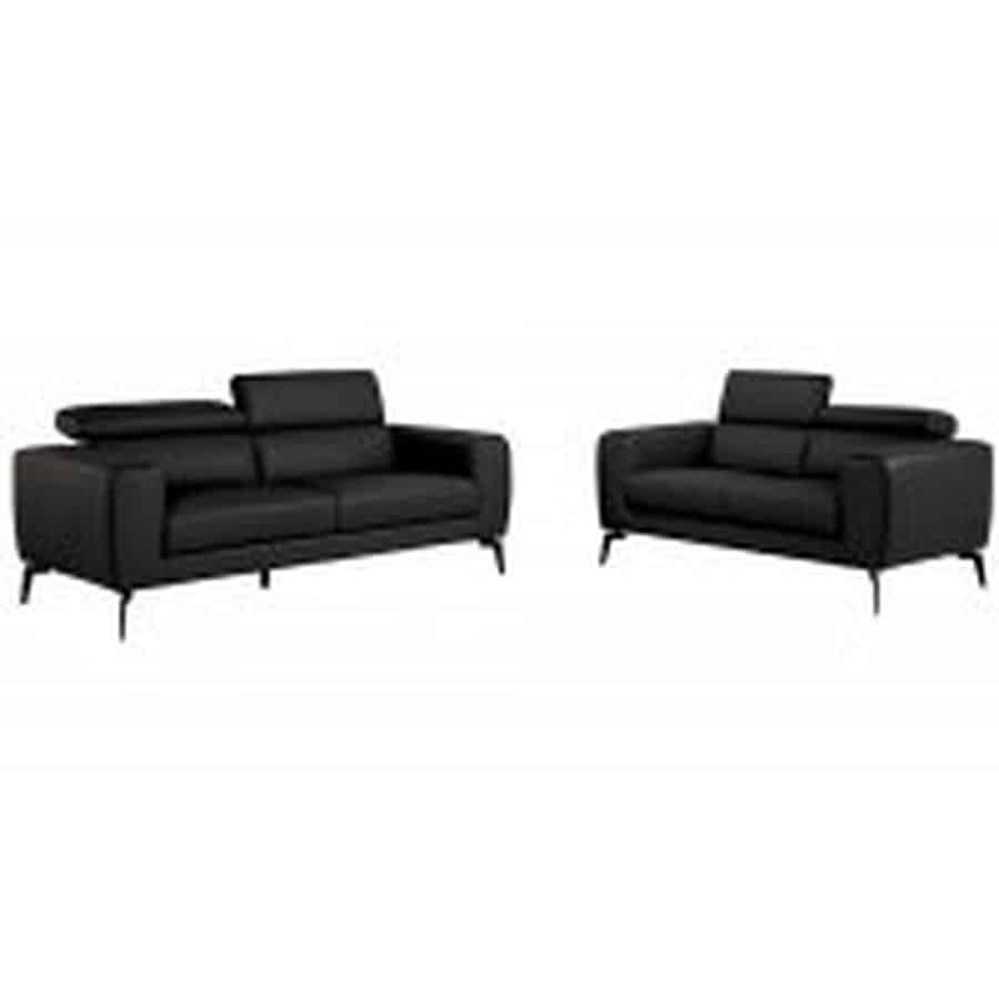 Napoli Personers Sofa Fuld Læder Sort