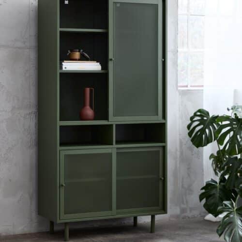 Norderstedt Skab Olivengrøn Metal B90Xd40Xh180Cm