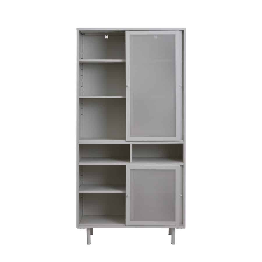norderstedt-vitrineskab-i-greige-metal-fra-unique-furniture-b90xh180xd-50240002-5 Norderstedt Vitrineskab Greige Metal B90Xh180Xd40Cm