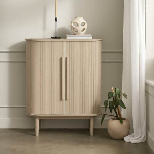 Saarbrücken Skab Hvidpigmenteret Egetræ B100Xd40Xh118Cm