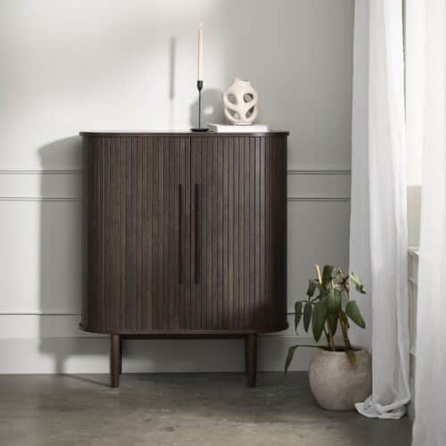 Saarbrücken Skab Mørk Espresso Egetræsfinér B100Xd40Xh118Cm